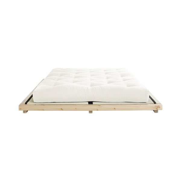 Bračni krevet od borovine s madracem i tatami Karup Design Dock Comfort Mat Natural Clear / Natural, 160 x 200 cm