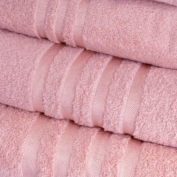 Ružičasti pamučan ručnik od frotira 70x140 cm Simple – Casa Selección-image-1