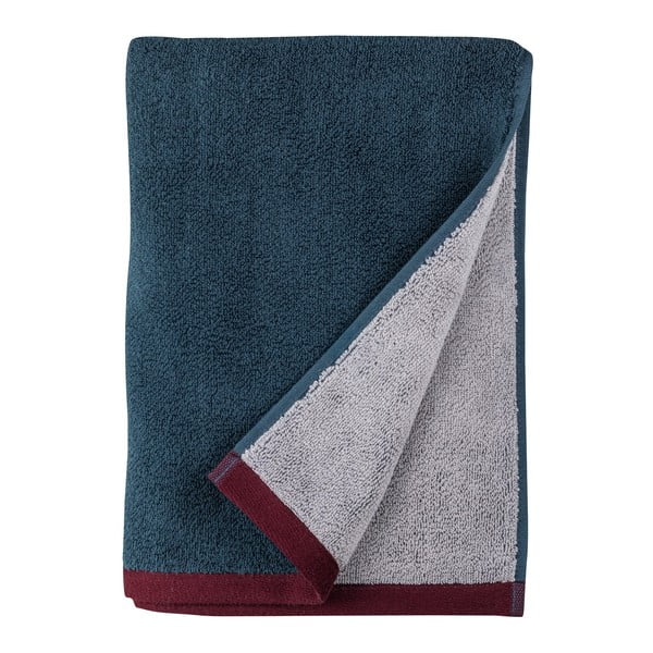 Tamno plavi/sivi ručnik od organskog pamuka od frotira 70x133 cm Soft – Mette Ditmer Denmark