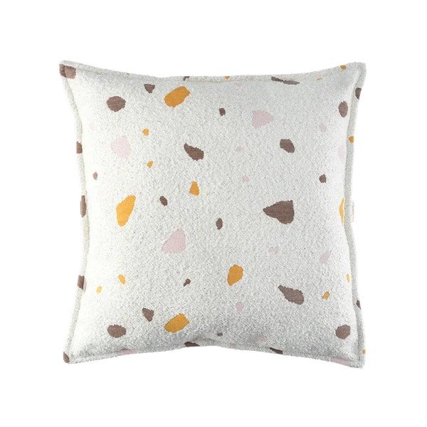 Krem dječji jastuk za sjedenje od bouclé tkanine/od šenila Terrazzo Block – Wigiwama