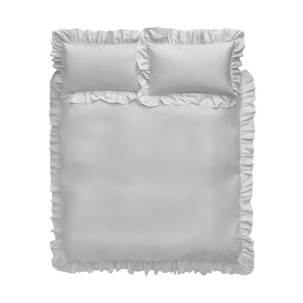 Siva pamučna posteljina Bianca Frill, 200 x 200 cm