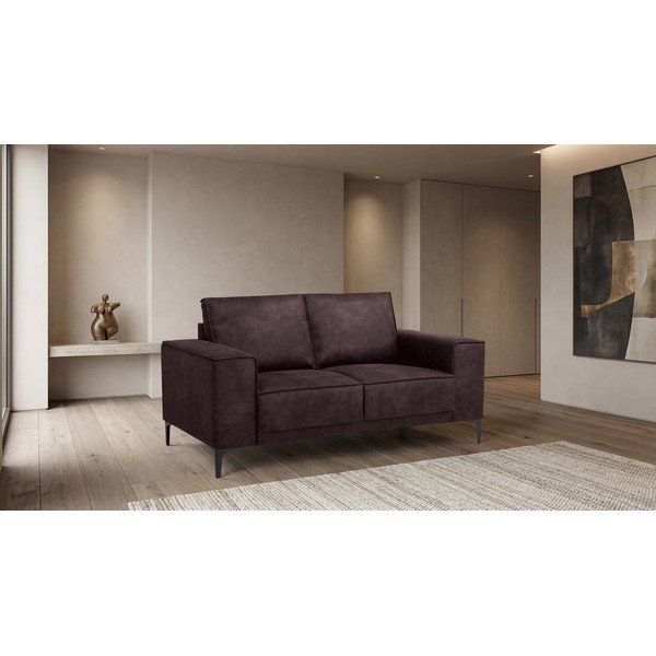 Smeđa sofa od imitacije kože 164 cm Copenhagen – Scandic-image-4