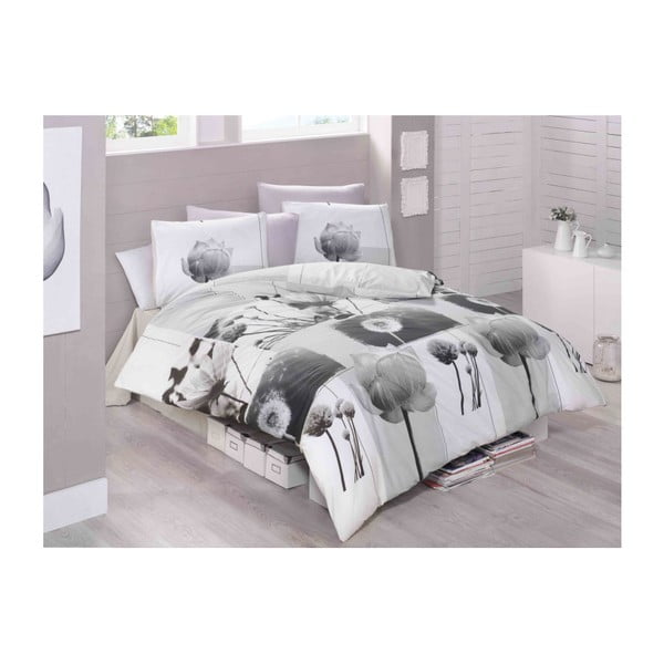 Pamučna posteljina s plahtama za bračni krevet Florence, 200 x 220 cm