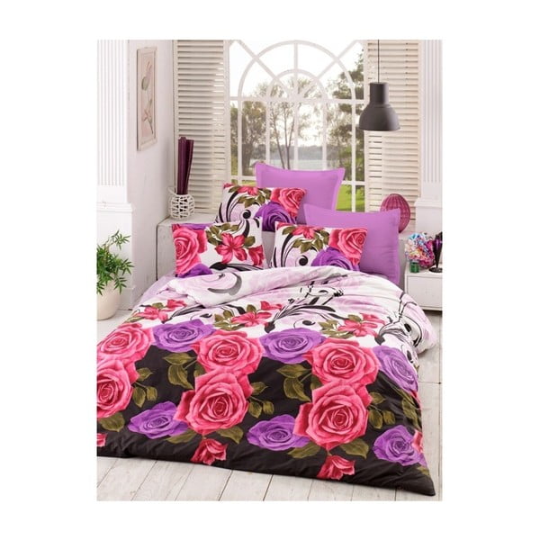 Ljubičasta posteljina za bračni krevet Bianca, 200 x 220 cm
