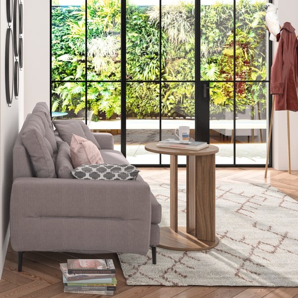 Okrugli stolić s pločom u dekoru oraha ø 50 cm Nora - TemaHome-image-1