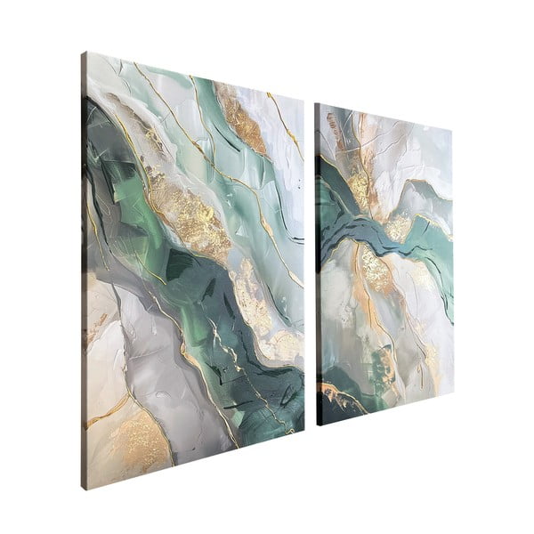 Slike s ručno oslikanim elementima u setu od 2 kom 50x70 cm Aventurin – Styler-image-4