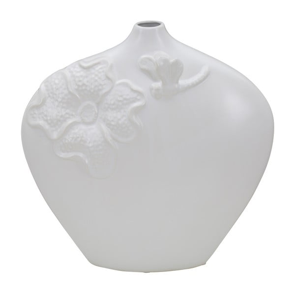 Bijela porculanska vaza Mauro Ferretti Fleur, visina 30,5 cm