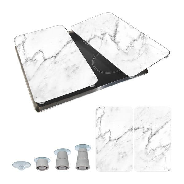 Set od 2 staklena zaštitna poklopca za štednjak Wenko Marble, 52 x 30 cm-image-2