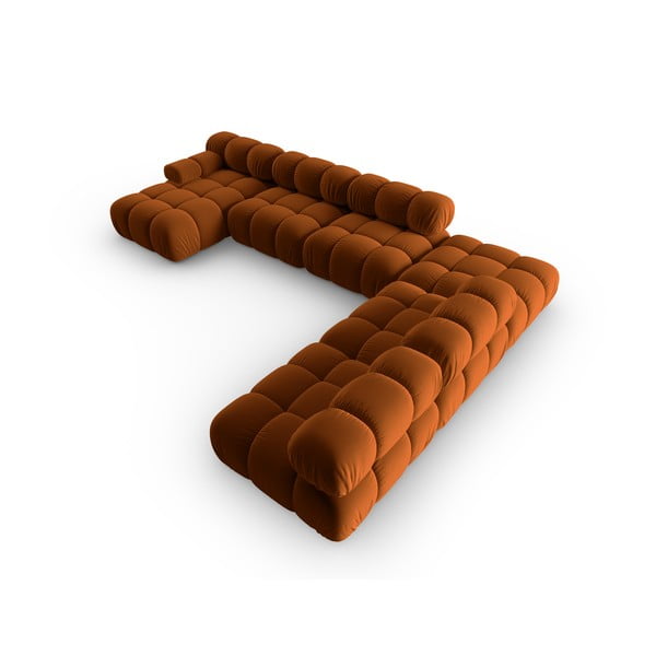 Narančasta baršunasta sofa 379 cm Bellis – Micadoni Home-image-4