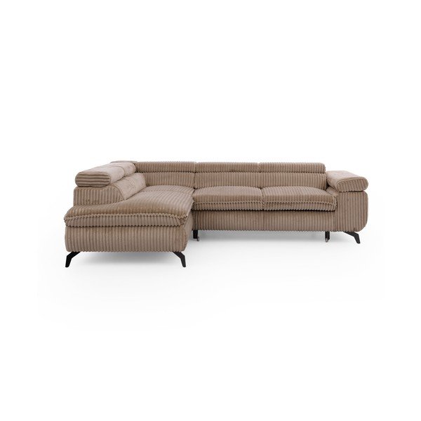 Smeđa kutna garnitura od samta (s lijevim kutom/u obliku slova L) Marbeya  – Ropez