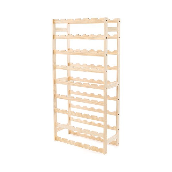 Držač za boce vina od masivnog bora u prirodnoj boji broj boca 54 kom 60x121x27 cm Luana – Compactor