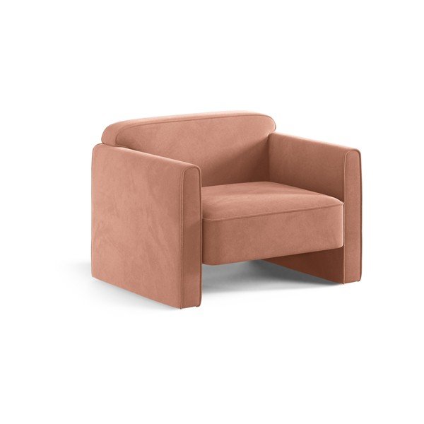 Ružičasta baršunasti fotelja Abby – Micadoni 