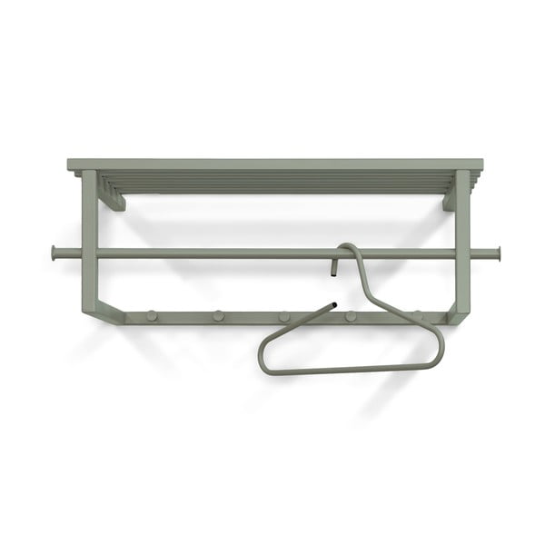 Prljavo zelena metalna zidna vješalica s policom 76 cm Marco – Spinder Design-image-2