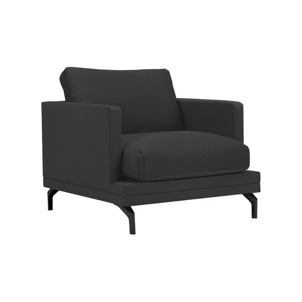 Tamno siva fotelja s bazom u crnoj boji Windsor &amp; Co Sofas Jupiter-image-1