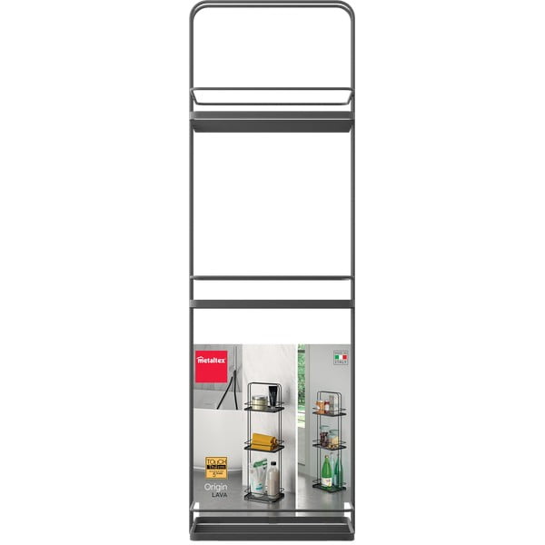 Mat crna željezna kupaonska polica Lava – Metaltex-image-4