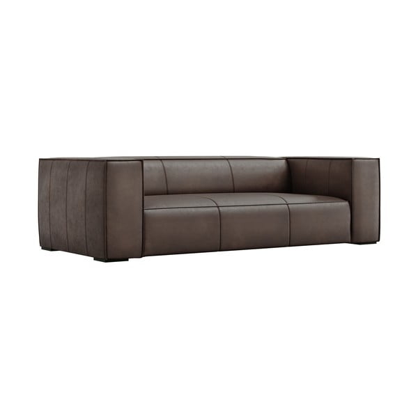 Smeđa kožna sofa 227 cm Madame - Windsor & Co Sofas-image-2