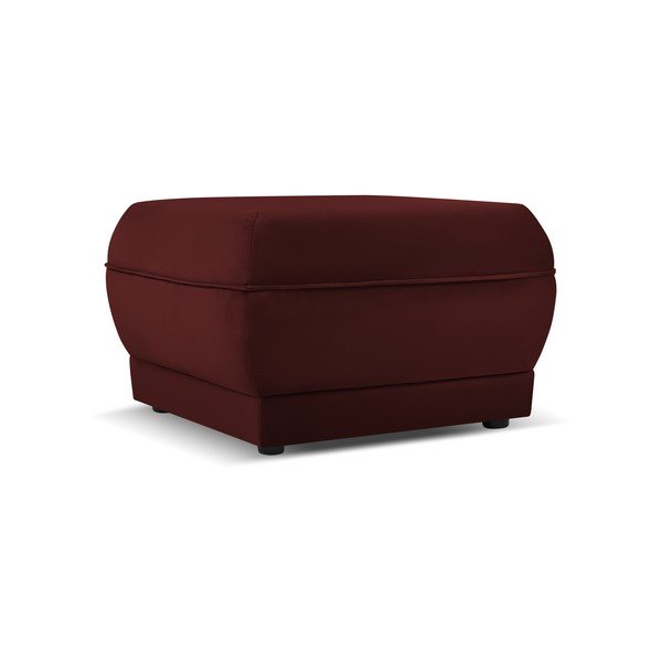 Crveni baršunast tabure Lando – Micadoni Home-image-2