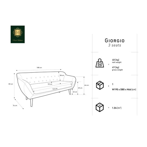 Sivi trosjed Mazzini Sofas Amelie-image-1