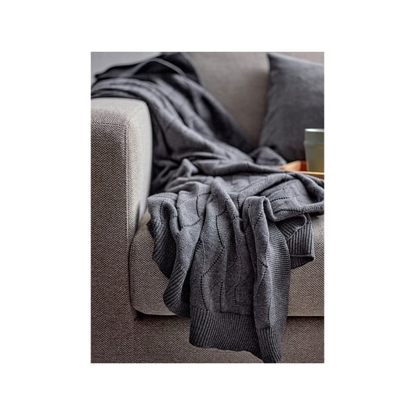 Siva pletena deka 130x170 cm Gentle – Södahl-image-2