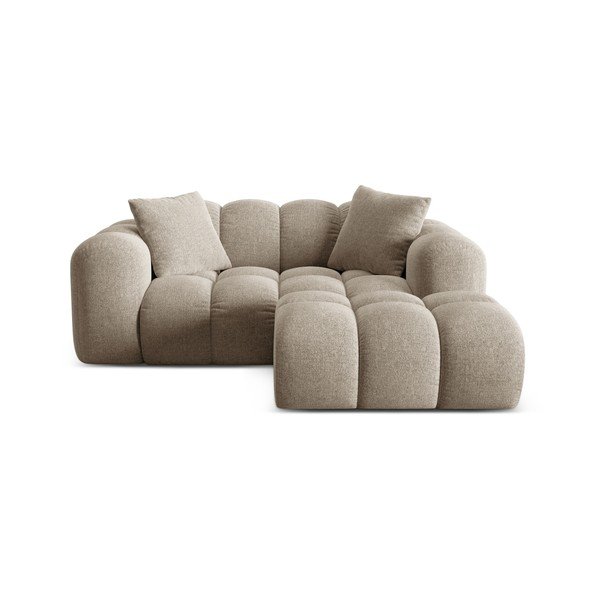 Svjetlo smeđa kutna garnitura od šenila (s desnim kutom/s ležaljkom) Treno – Cosmopolitan Design