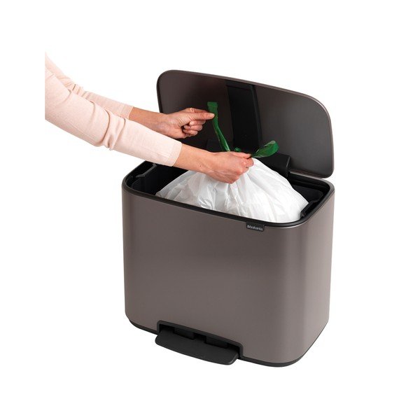 Siva željezna kanta za smeće s pedalom 36 l Bo – Brabantia-image-3