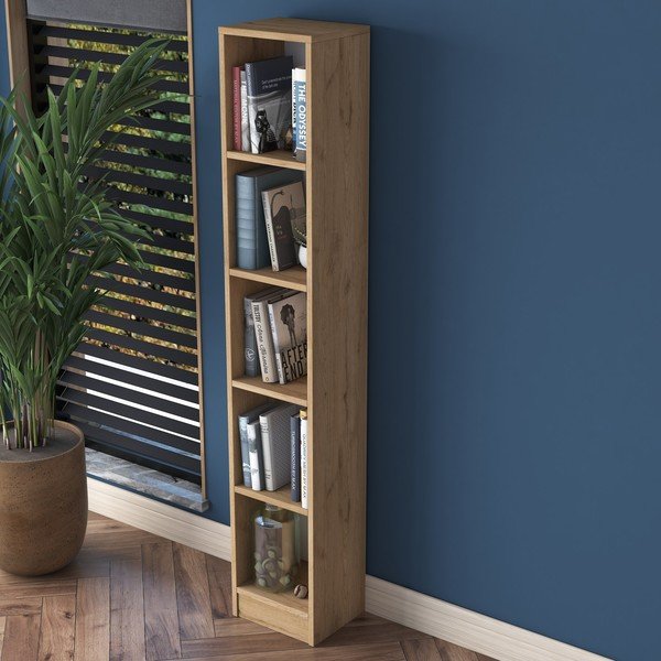 Polica za knjige u dekoru oraha u prirodnoj boji 30x170 cm Allen - Kalune Design-image-3