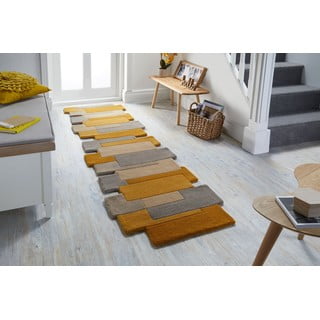 Žuto-bež vuneni tepih Flair Rugs Collage, 60 x 230 cm