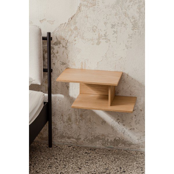 Viseći/s policama noćni ormarić u dekoru hrasta u prirodnoj boji Tann – noo.ma-image-1