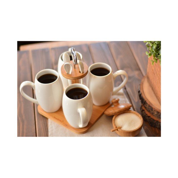 Set za kavu izrađen od porculana i bambusa Suedo-image-1