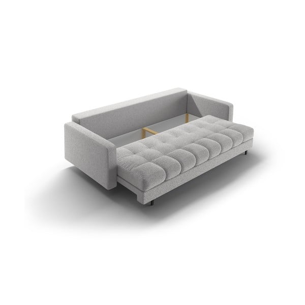 Svijetlo siva sklopiva/s prostorom za odlaganje sofa od bouclé tkanine 222 cm Bali – Cosmopolitan Design-image-4