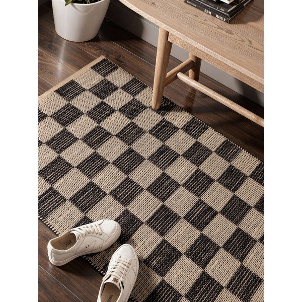 Crna/krem ručno rađena staza od mješavine jute 80x200 cm Rex – Hanse Home-image-3