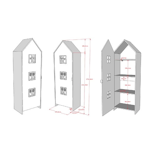 Žuta /svijetlo plava dječja garderoba 115x171,5 cm CASAMI BRUGES – Vipack-image-3