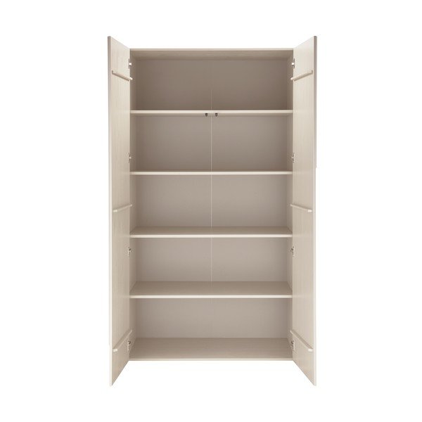 Svijetlo sivi ormar od masivnog bora 110x200x57 cm Rain – WOOOD-image-3