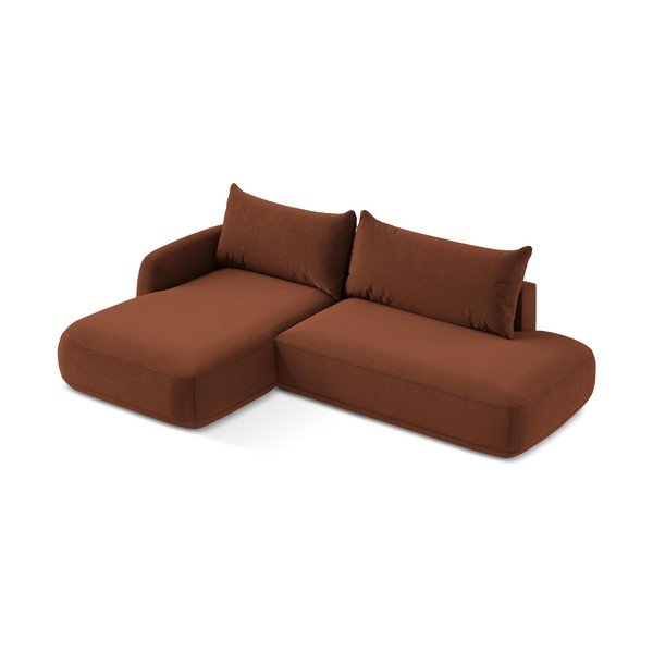 Sklopiva kutna garnitura boja terakote (s lijevim kutom/s ležaljkom) Hale – Makamii-image-2