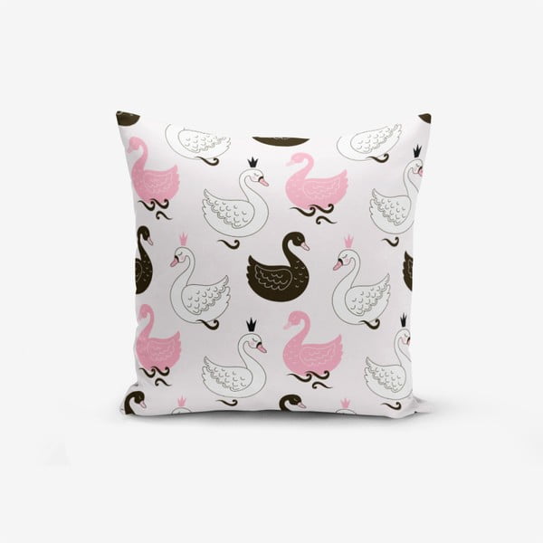 Pamučna jastučnica Minimalističke navlake za jastuke Pink Background Kind Animals, 45 x 45 cm