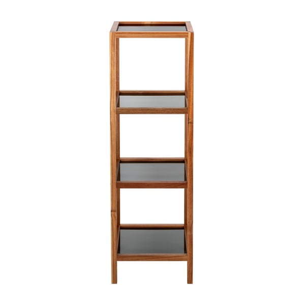 Crna/u prirodnoj boji staklena kupaonska polica 36x112 cm Fondi – Wenko