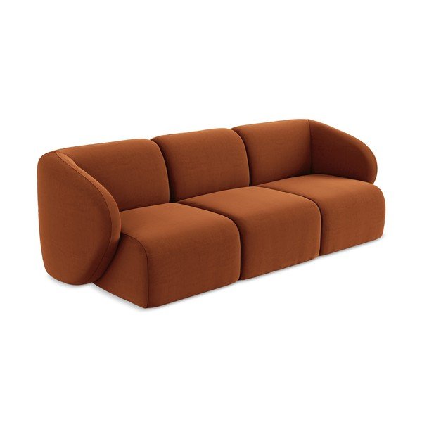 Baršunasti sofa boja terakote 244 cm Lani – Makamii-image-2