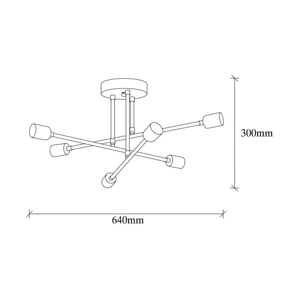 Stropna svjetiljka u zlatnoj boji 64x64 cm Flower – Opviq lights-image-4