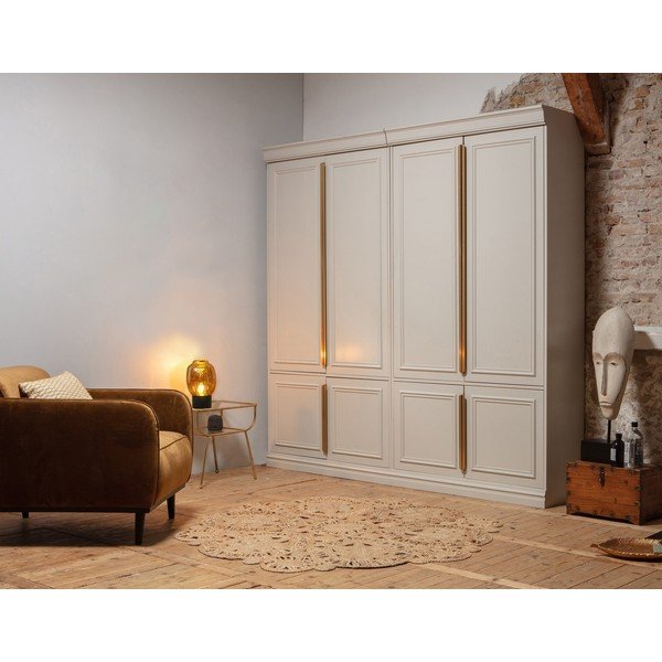Svijetlo sivi ormar od masivnog bora 110x215x44 cm Organize – WOOOD-image-1