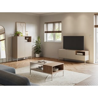 Krem TV komoda 140x55 cm Cailin – Marckeric