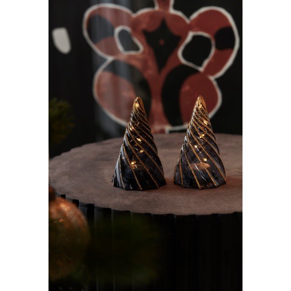 Crni svjetlosni ukras u setu 2 kom na baterije ø 6 cm Vilma Tree – Sirius-image-1