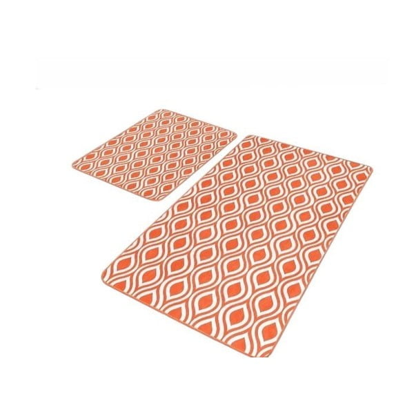 Narančaste od samta kupaonske prostirke u setu 2 kom 60x100 cm – Mila Home
