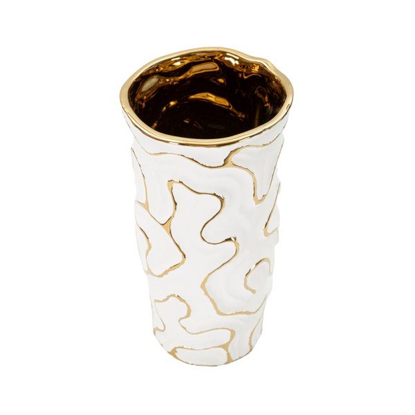 Bijela/u zlatnoj boji keramička vaza (visina 25 cm) Adore – Mauro Ferretti-image-2