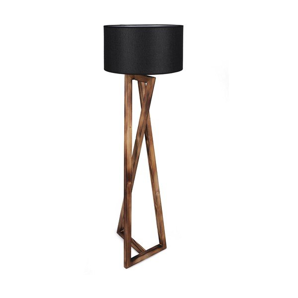 Crna/smeđa stojeća svjetiljka s tekstilnim sjenilom (visina 149 cm) Maçka – Opviq lights-image-4