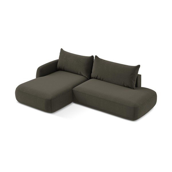 Smeđa sklopiva kutna garnitura (s lijevim kutom/s ležaljkom) Hale – Makamii-image-2