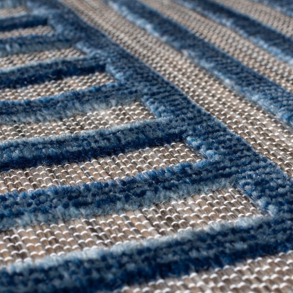 Tamno plavi unutarnji i vanjski tepih 120x170 cm Vigo Blocks – Flair Rugs-image-3