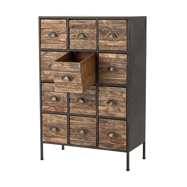 Crna/smeđa metalna komoda 60,5x92x33,5 cm Matteo – Bloomingville-image-3