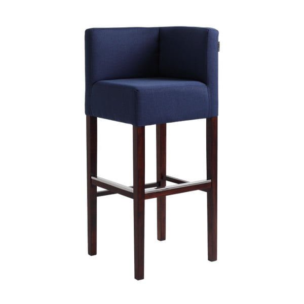 Plava barska stolica s tamno smeđim nogama Custom Form Poter