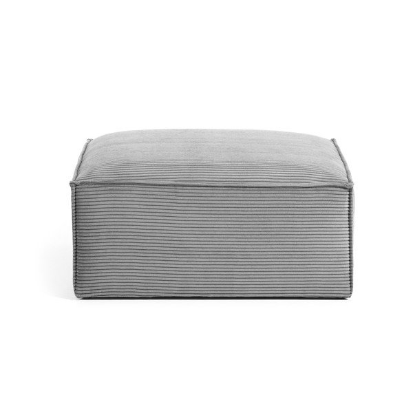 Svijetlo sivi baršunasti tabure Kave Home Blok-image-2