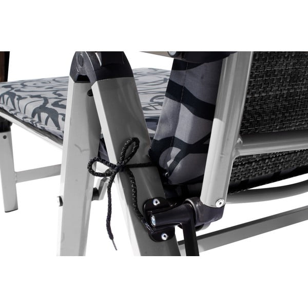 Crna/siva metalna sklopiva vrtna ležaljka London – Sun Garden-image-1